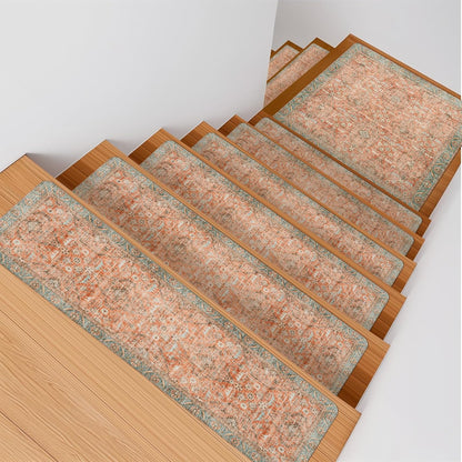 Tiveney Stair Treads Non Slip 15PCS 8"x30" Stair Runner, Rubber Backing Carpet Stair Treads for Wooden Steps, Washable Safety Carpet for Stairs Khaki Indoor Staircase Step Treads for Kids Elder Dogs