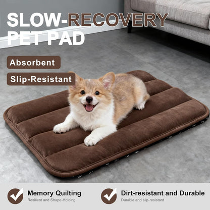 Dog Bed Mat, Reversible Crate Pad & Cute Dog Bed - Machine Washable Kennel Mat with Ultra Soft for Small Dogs (Cool/Warm), 24" x 18", Grey&Star
