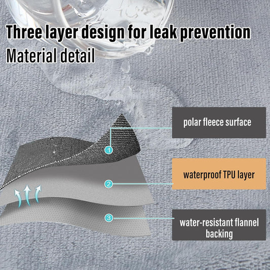 Waterproof Blanket for Bed Couch Sofa, Reversible & Reusable Cat, Dog Blanket Waterproof Washable, Small Water Resistant Blankets, Leakproof (40"x60", Dark Grey/Silver Grey), Ahinahwap