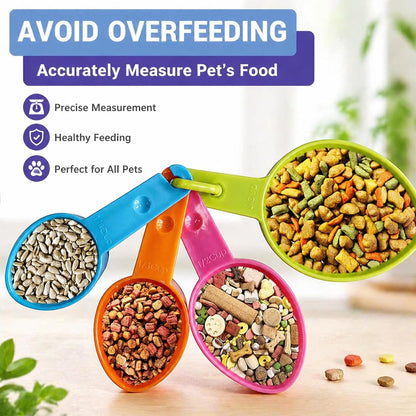 Rypet Pet Food Scoop Set of 5 - Measuring Cups and Spoons Set Plastic for Dog, Cat and Bird Food (Random Color)