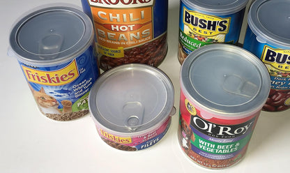 ALAZCO 6pc BPA-Free Can Covers - Large Medium & Small Plastic Tight Seal Lids For Canned Goods or Pet Dog Cat Food Saver Reusable