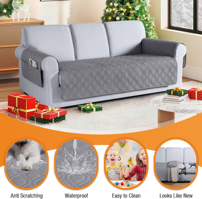 VANSOFY Couch Cover, Waterproof Sofa Covers Washable Slipcover Furniture Protector Couch Seat Covers Non-Slip Couch Cover for Dogs, Pets(Sofa, Dark Gray)