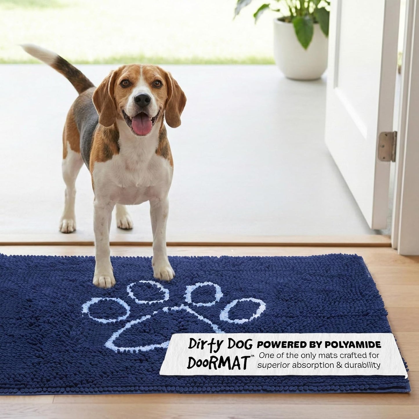 Dog Gone Smart Dirty Dog Doormat - Fast Drying Rug with Super Gripper Backing for Clean Floors - Super Absorbent and Machine Washable Mat for Muddy Paws - Grey