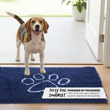 Dog Gone Smart Dirty Dog Doormat - Fast Drying Rug with Super Gripper Backing for Clean Floors - Super Absorbent and Machine Washable Mat for Muddy Paws - Grey