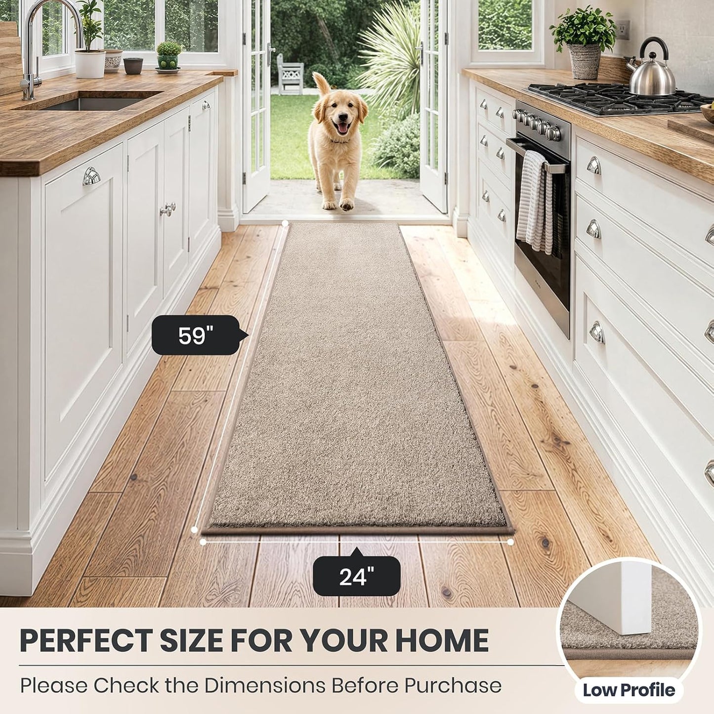 PURRUGS Dirt Trapping Door Mat 20" x 31.5", Non-Slip Machine Washable Entryway Rug, Dog Doormat, Indoor Front Door Mat, Super Absorbent Entry Rug for Muddy Shoes & Paws, Bluish Grey-Black