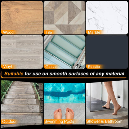 SMILOOL Clear Non-Slip Treads for Wooden Steps Indoor 15 Pack 4" x 24" Pre-Cut Anti-Slip Strips, Transparent Grip Tape for Wood Stairs, Waterproof Step Grips for Dogs, Kids and Pets
