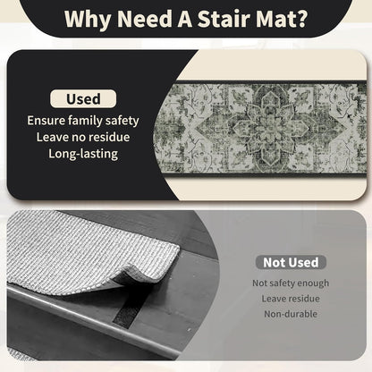 Non-Slip Stair Treads for Wooden Steps 15pcs,8"x30" Stair Carpet Treads for Indoor Use,Peel and Stick Stair Runners,Washable Reusable Adhesive Backing,Pet-Friendly Stair Capet for Kids,Elders,Dogs