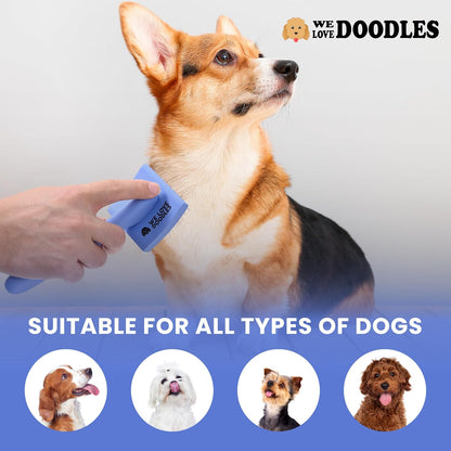 Slicker Brush for Dogs, Dog Grooming Supplies - Best Doodle & Poodle Brush for Haired Dogs - Goldendoodle Pin Detangler for Dematting (Medium Curved)