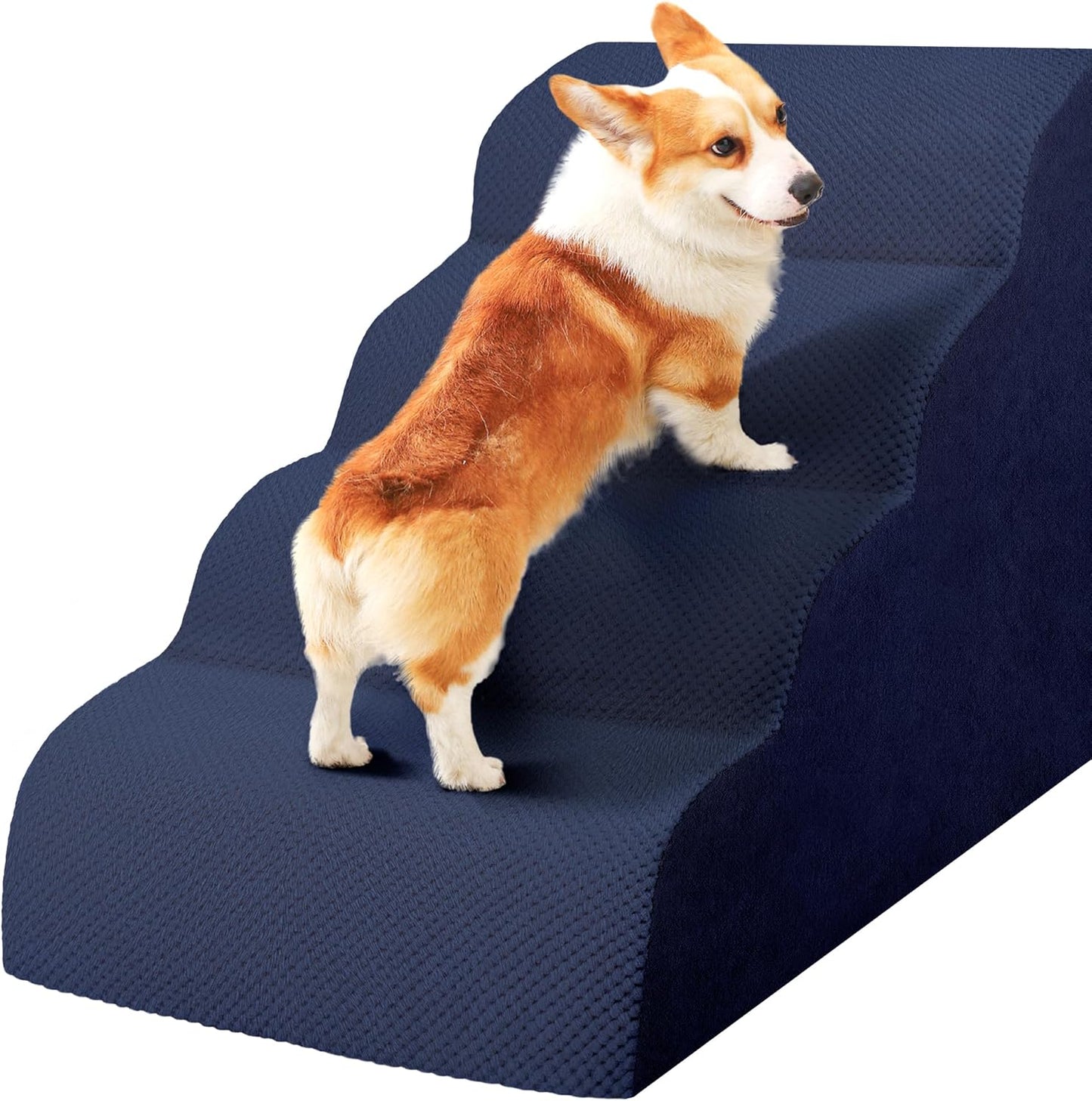 Dog Stairs for Small Dogs, 3 Tiers High Density Foam Dog Ramp, Extra Wide Non-Slip Pet Steps for High Beds Or Couch, Soft Foam Doggie Ladder for Dogs Injured, Older Pets, Small Cats