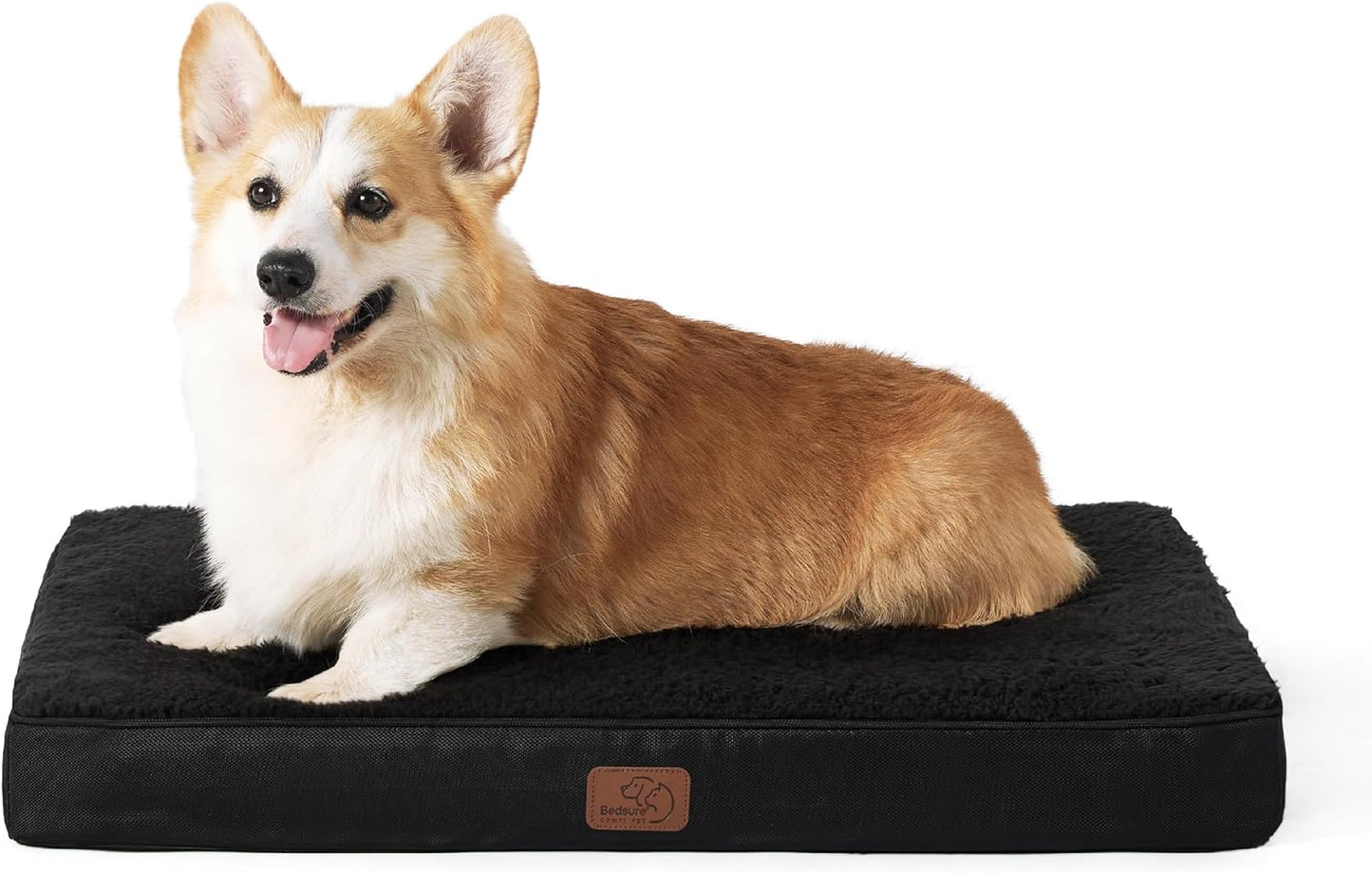 Bedsure Dog Beds Large Sized Dog - Comfy Flat Pet Beds with Removable Washable Cover, Orthopedic Egg Crate Foam Puppy Mat, Suitable for Pet Up to 65 lbs