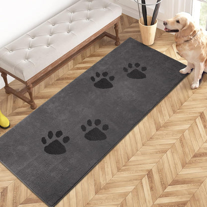 PURRUGS Dirt Trapping Door Mat 20" x 31.5", Non-Skid/Slip Machine Washable Microfiber Entrance Rug, Shoes Scraper, Dog Doormat, Super Absorbent Floor Mat for Muddy Wet Shoes and Paws, Grey