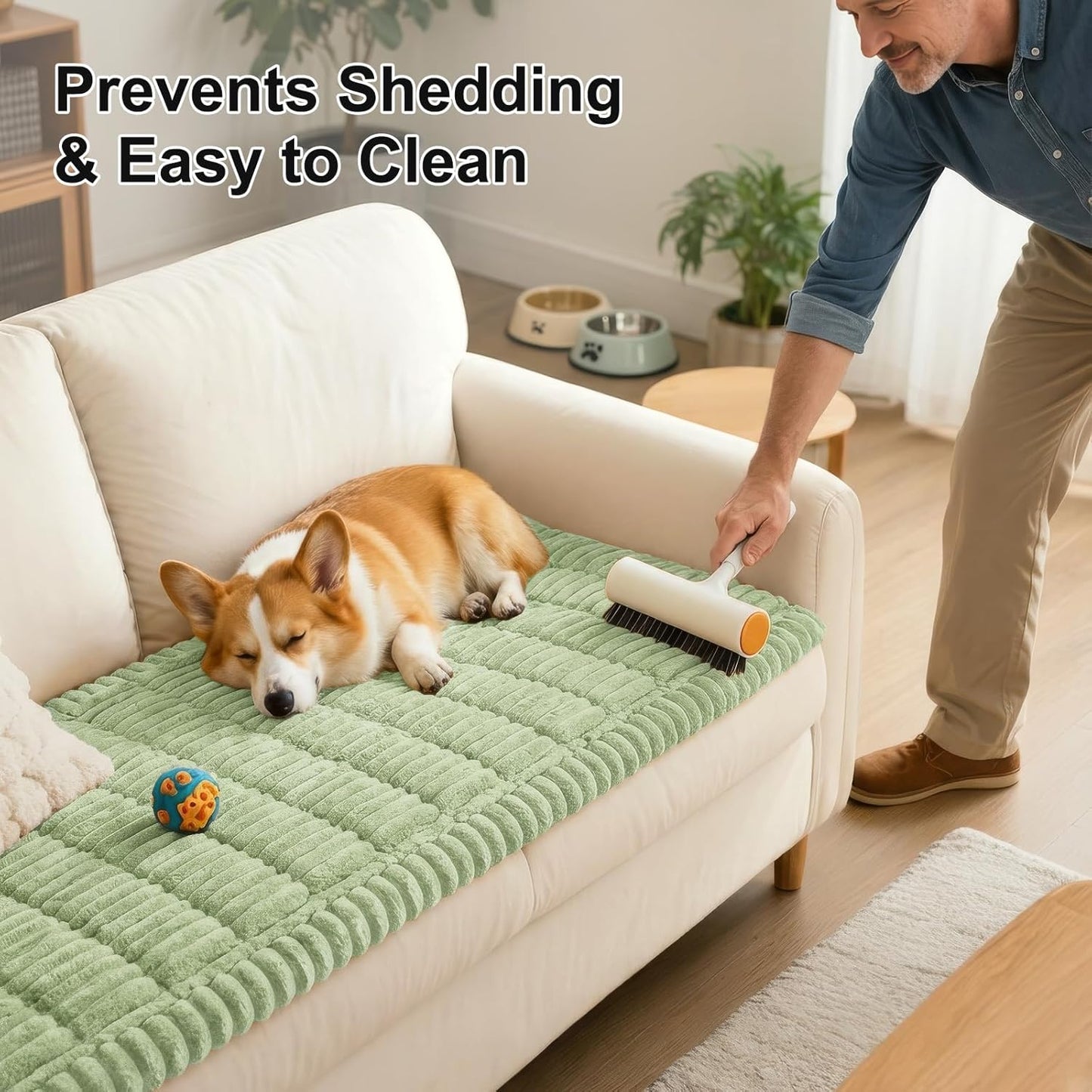 Smiry Couch Cover for Dogs, Non Slip Washable Sofa Protector for Pets, Soft Furniture Cover for Leather & Fabric Couches, Cozy Protect Against Fur, Dirt & Everyday Messes (Dark Grey, 27.6" x 59")