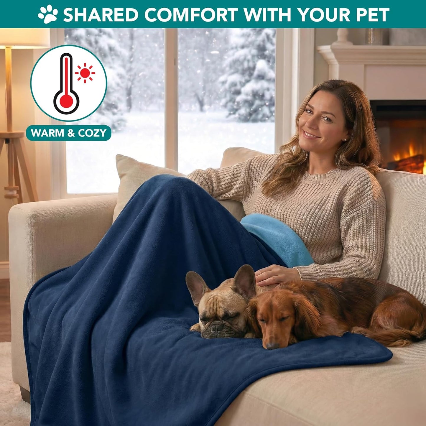 PetAmi Waterproof Dog Blanket for Medium Large Pets Dogs Cats, Pet Couch Cover Protector for Furniture, Reversible Washable Soft Fleece Cat Blanket for Bed Couch Sofa, 40x60 (Taupe/Beige)