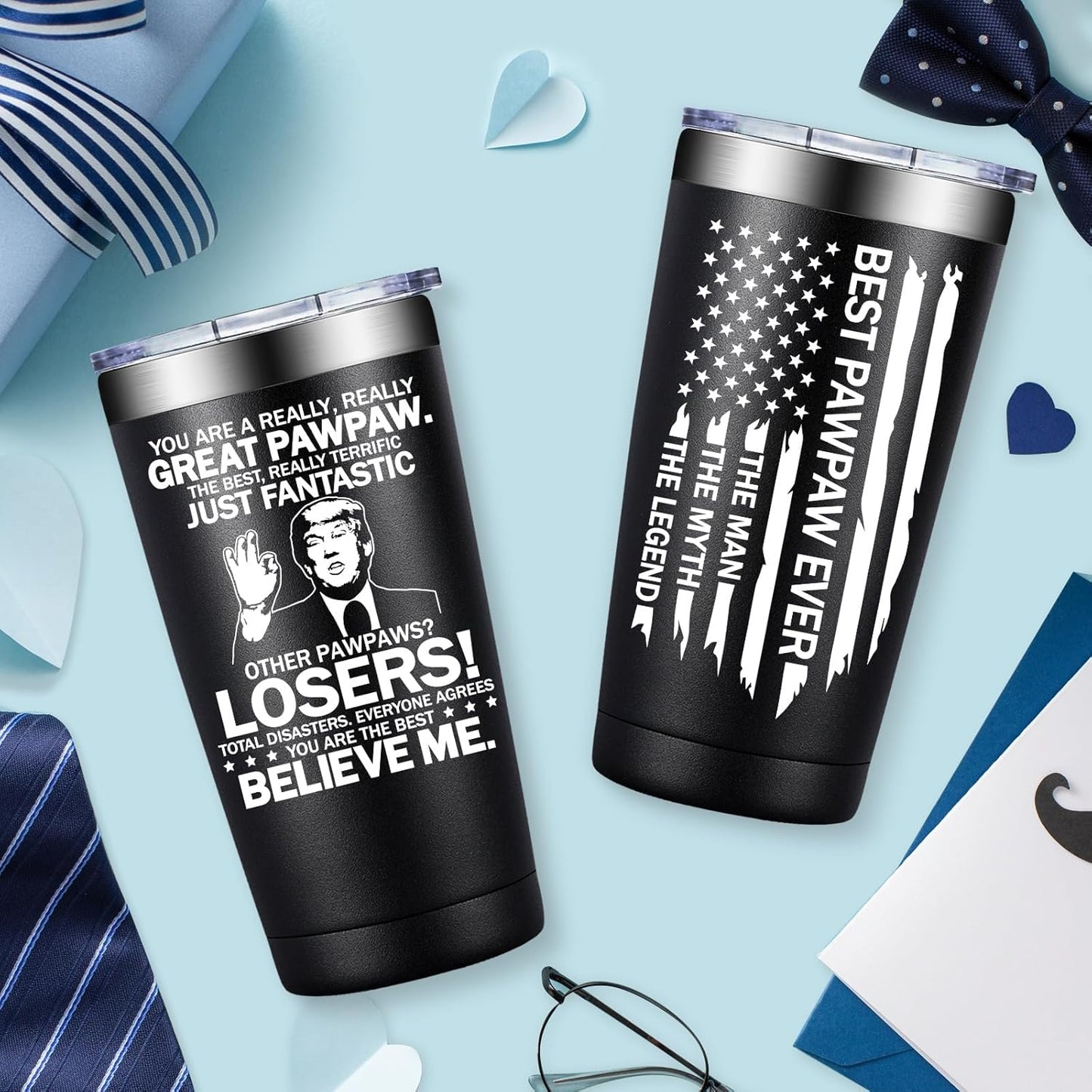 BIRGILT Pawpaw Gifts from Grandkids - Pawpaw Fathers Day Gift - Best Paw Paw Gifts for Grandpa, Grandfather - 20oz Tumbler Cup