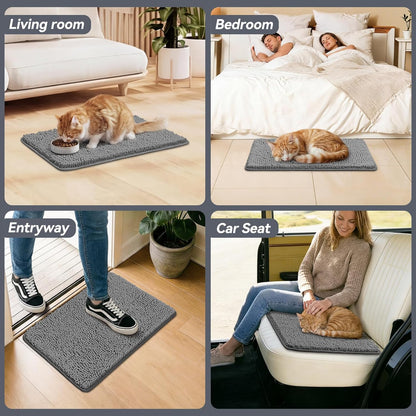Bcoimo Super Absorbent Dog Door Mat, 30"*20" Anti Slip Mat for Muddy Paws, Pet Rugs for Dirty Paws Washable that Absorbs Moisture and Dirt, for Dog Cage and Pet Resting Carpet