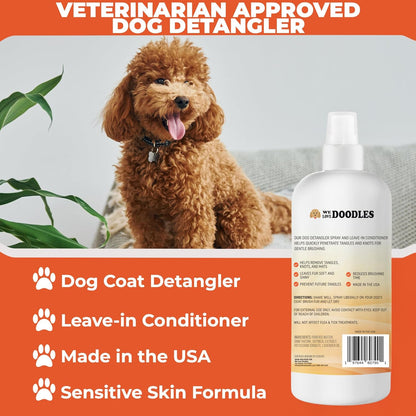 We Love Doodles Dog Detangler Spray - Leave-in Conditioner for Dogs - Dog Detangling Spray - Dematting Spray for Dogs - Tangle Remover - Made in The USA, Large 16 fl oz (Ocean Breeze)