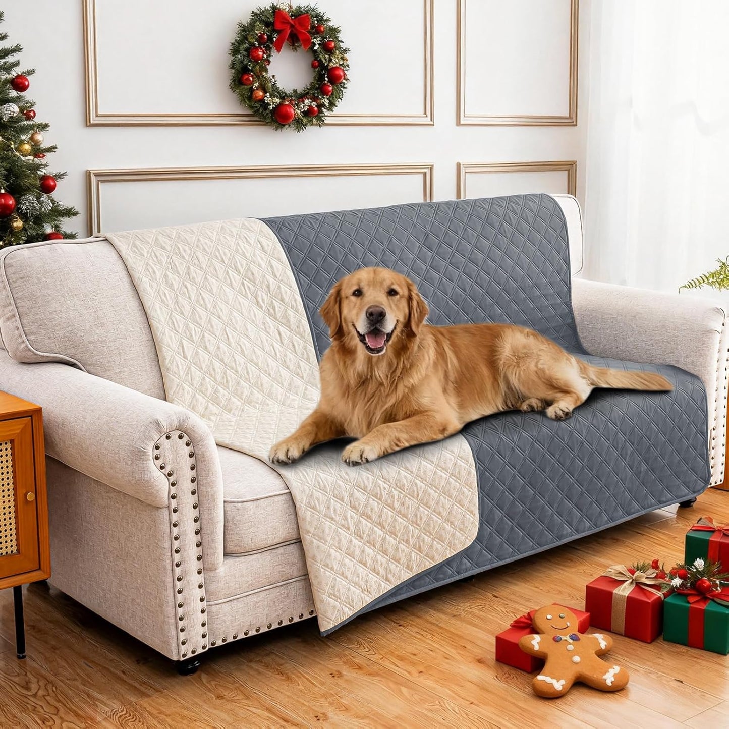 Waterproof Dog Blanket, Non-Slip Soft Pet Bed Cover, Couch Cover for Dogs Washable, Protects Sofa, Furniture, Crate, Car, Tear Resistant Leakproof Pet Blanket (30x70 Inch, Dark Grey)