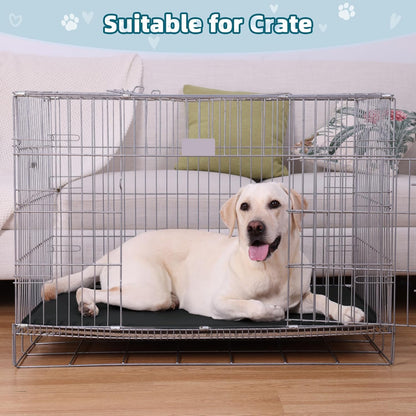 Dog Bed for Crate Pad High Resilience Foam Crate Pad Mat for Medium Large Dogs Washable Anti-Slip, Outdoor, 35" x 22",Dark Gray