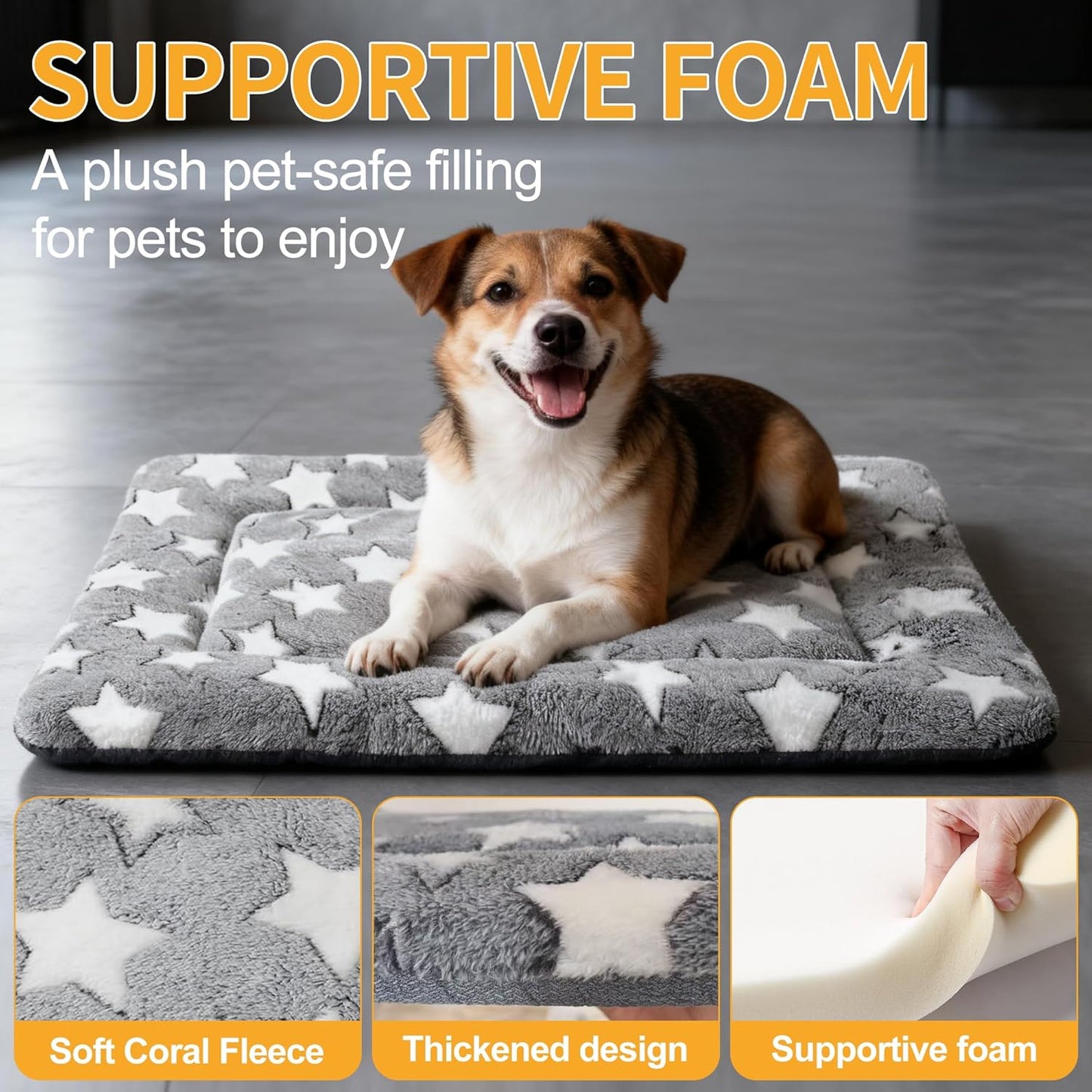 Dog Bed Mat – Soft & Comfortable Dog Kennel Pad for Crate – Durable Crate Bed & Mat for Dogs & Cats – Ideal for Crate, Kennel, and Home Use