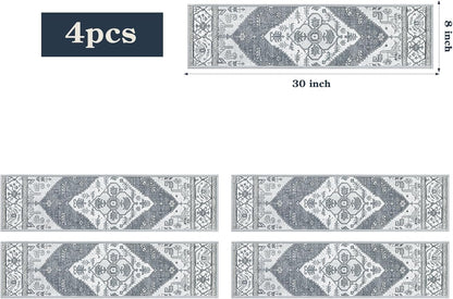 Lahome Stair Treads Non Slip 15 Pack 8" X 30" Stair Treads for Wooden Steps, Washable Self Adhesive Stair Runners Stain Resistant Stair Carpet, Edging Staircase for Kids Elders and Dogs Dorie, Taupe