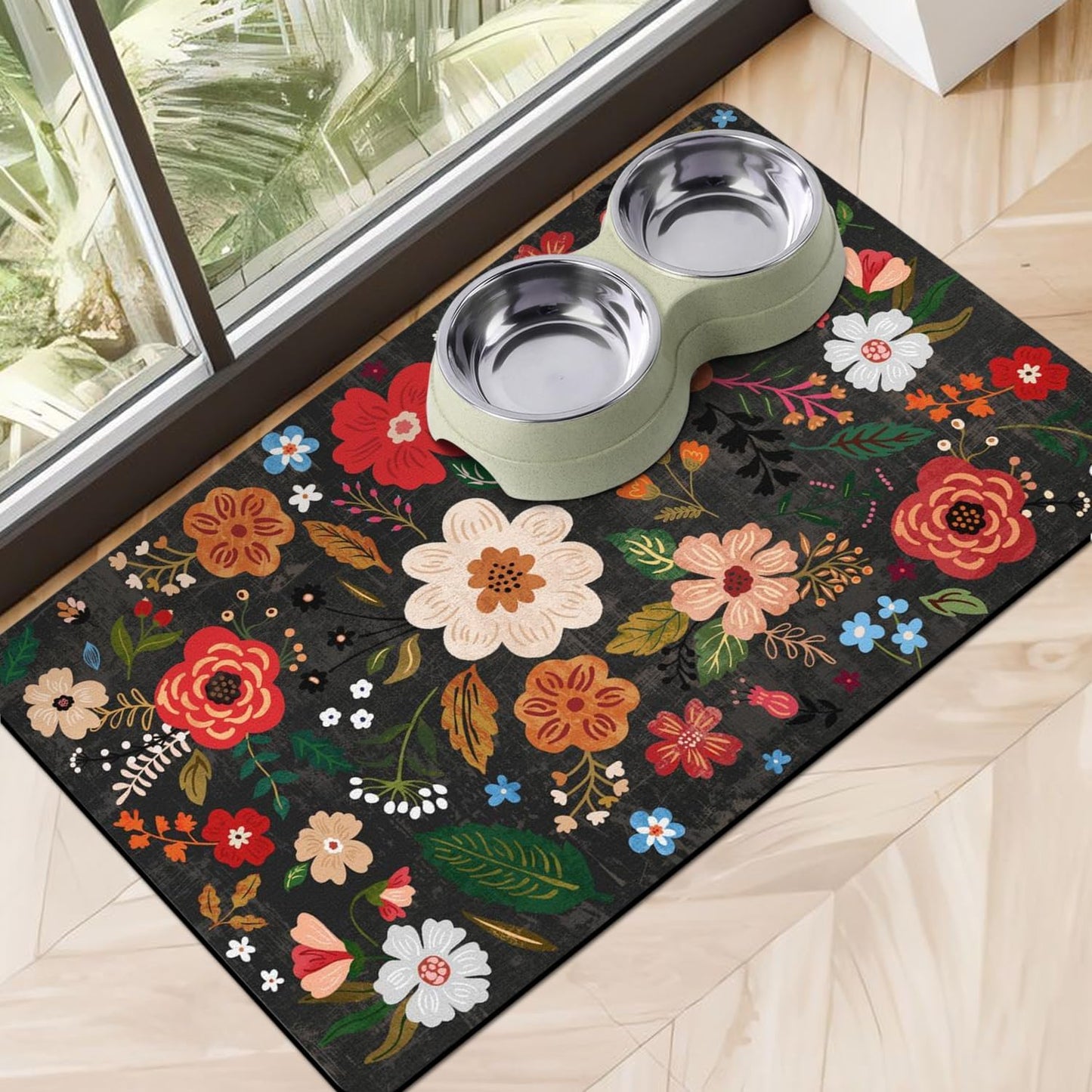 Dog Food Mats for Floors, Absorbent Dog Bowl Mat for Food and Water Dispenser, Quick Dry Cat Food Mat Pet Supplies