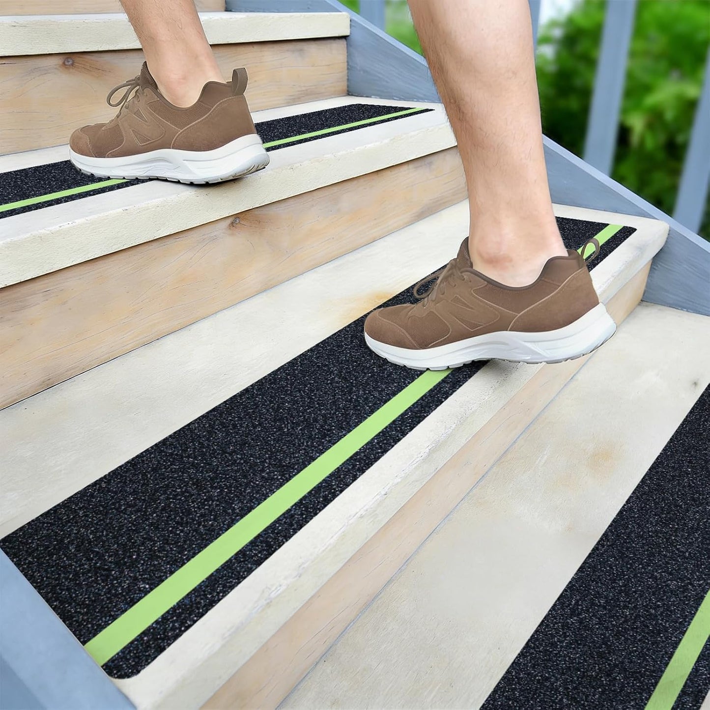 LifeGrip Stair Treads Non-Slip (15PCS), Anti Slip Transparent Stair Treads Tape for Indoor Wooden Step (4"X30"X15P-Treads)