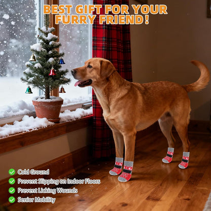 KOOLTAIL Dog Socks Shoes for Hot Pavement to Prevent Licking Paws, Winter Dog Boots&Paw Protector for Hardwood Floors Anti Slip,Traction Control Grip Booties for Small Medium Large Senior Dogs,Black M