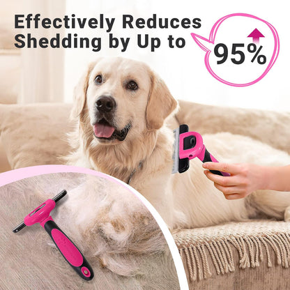 MIU COLOR Pet Grooming Brush, Deshedding Tool for Dogs & Cats, Effectively Reduces Shedding by up to 95% for Short Medium and Long Pet Hair