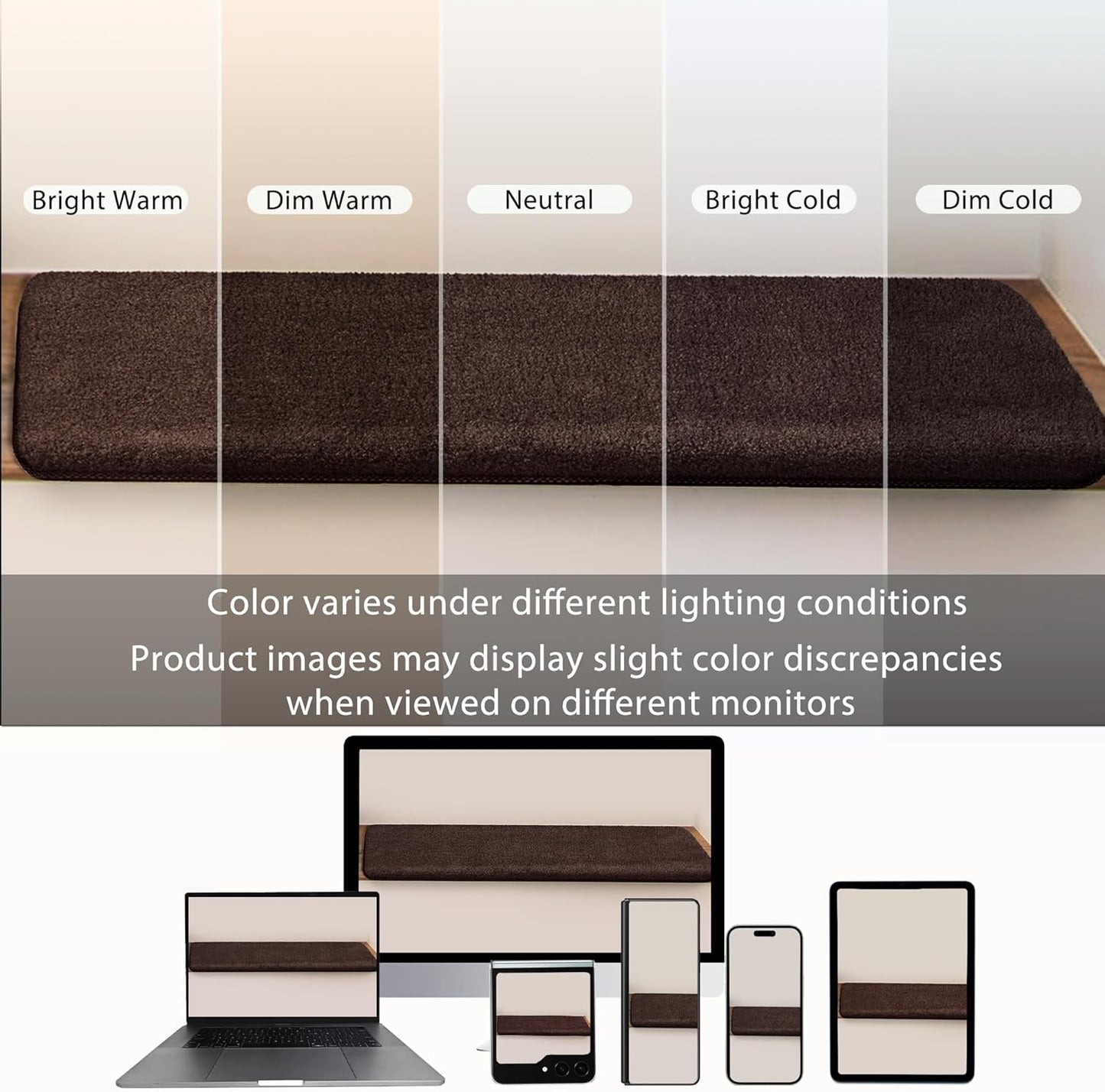 PURE ERA Carpet Stair Treads Ultra Plush 9.5" X 30"Soft Bullnose Indoor Stair Protectors Pet-Friendly Non-Slip Skid Resistant Tape Free Washable Reusable(14 Pieces, Cream Gray)