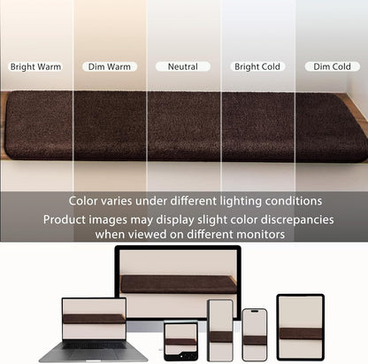 PURE ERA Carpet Stair Treads Ultra Plush 9.5" X 30"Soft Bullnose Indoor Stair Protectors Pet-Friendly Non-Slip Skid Resistant Tape Free Washable Reusable(14 Pieces, Cream Gray)