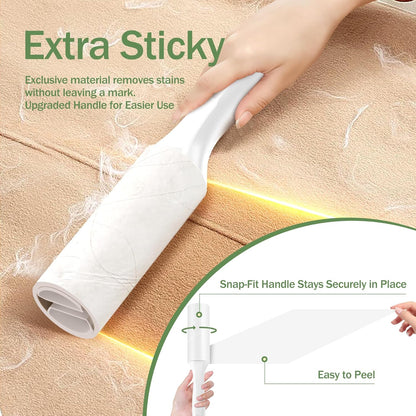Lint Roller, 800-Sheet Extra Sticky Rollers for Pet Hair, 4 Handles, Value Pack for Dogs, Cats, Clothes, Carpet, Furniture