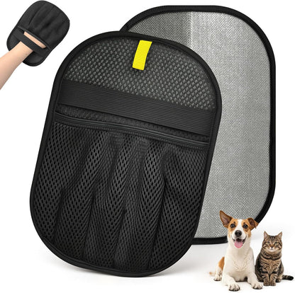 Pet Hair Removal Glove for Dog & Cat, Electrostatic Reusable Magic Brush Pet Hair Remover Tool, New Upgraded 5-Finger Design, Cleaning Static Cat Grooming Gloves for Furniture, Couch, Car Seat, Carpet