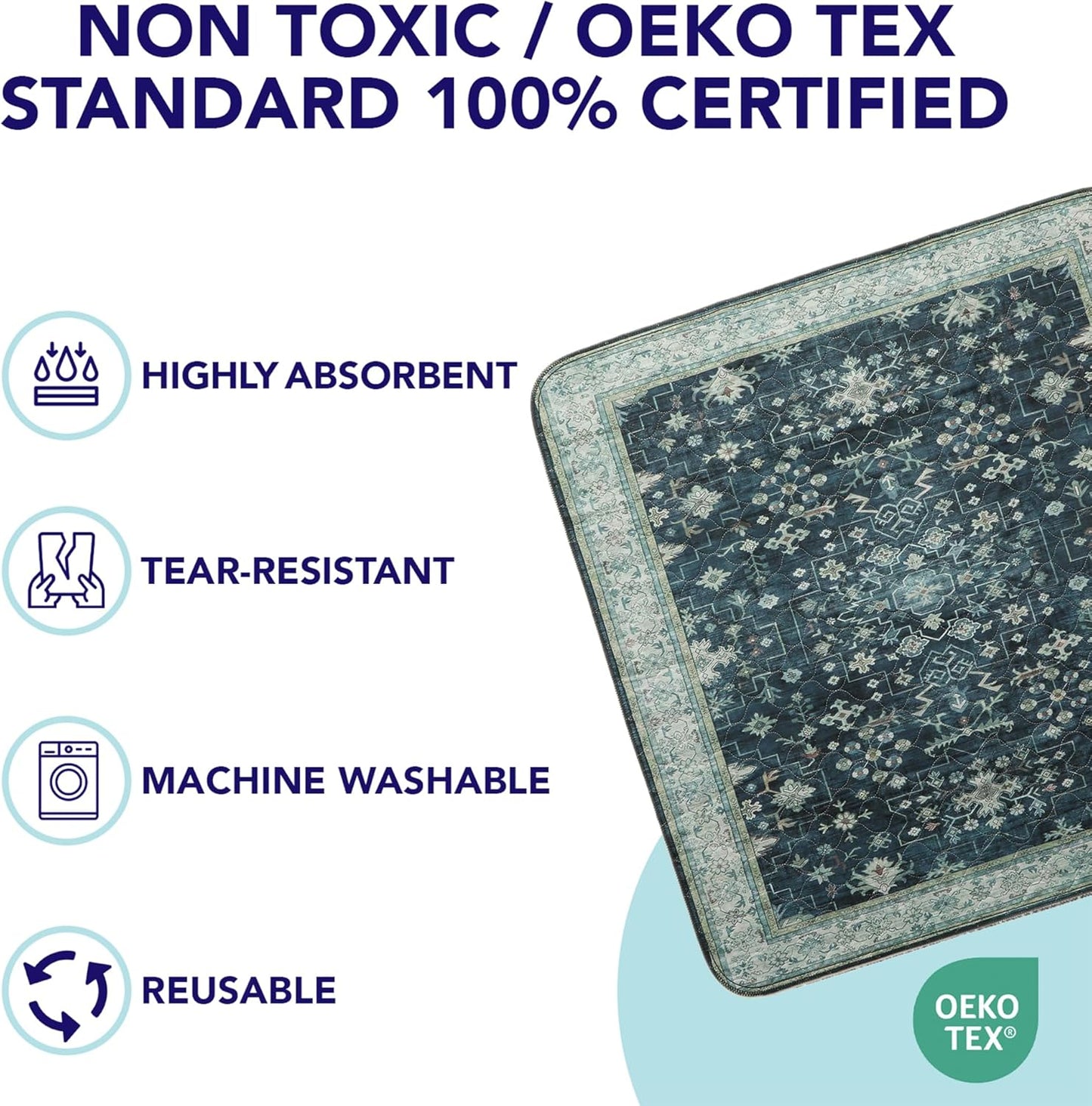 PUPIBOO Washable Pee Pads for Dogs and Cats - Super Absorbent Reusable Puppy Training Pads - 100% Waterproof, Leak-Proof & Non-Slip Whelping Pads for Pet Housebreaking