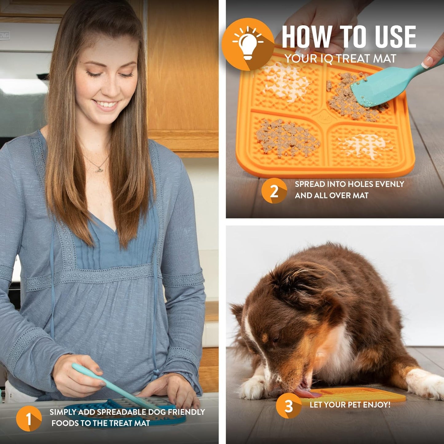 Hyper Pet IQ Treat Lick Mat for Dogs & Cats | Dog & Cat Slow Feeder & Enrichment Toy | Made in USA