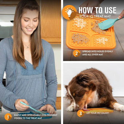 Hyper Pet IQ Treat Lick Mat for Dogs & Cats | Dog & Cat Slow Feeder & Enrichment Toy | Made in USA