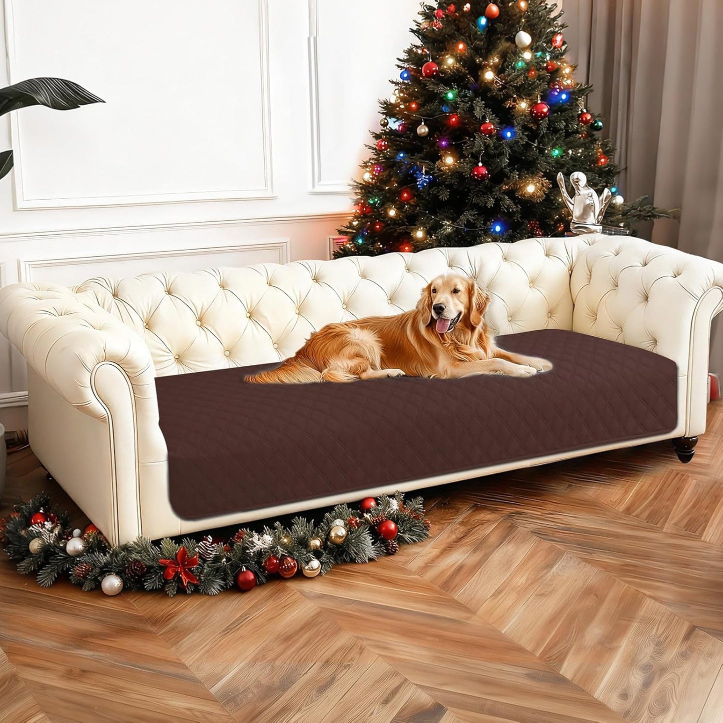 Waterproof Dog Blanket, Non-Slip Soft Pet Bed Cover, Couch Cover for Dogs Washable, Protects Sofa, Furniture, Crate, Car, Tear Resistant Leakproof Pet Blanket (30x70 Inch, Dark Grey)