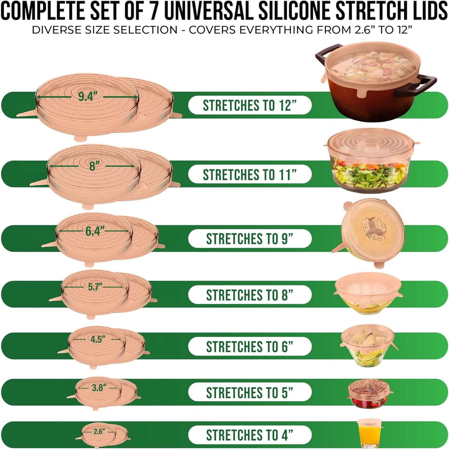 Reusable Silicone Can Lids – 2.6 Inch Can Covers for Dog & Cat Food – Universal Fit - Airtight Stretch Lids for Pet Food Cans, BPA-Free, Dishwasher Safe – 10 Pack