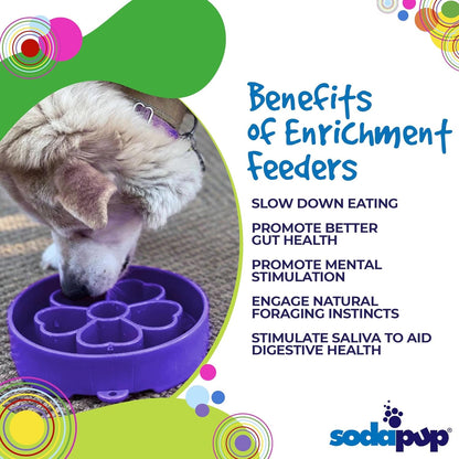 SodaPup Honeycomb Enrichment Bowl – Durable Slow Feeder Bowl Made in USA from Non-Toxic, Pet-Safe, Food Safe Material for Mental Stimulation, Slowing Down Eating, Healthy Digestion, & More
