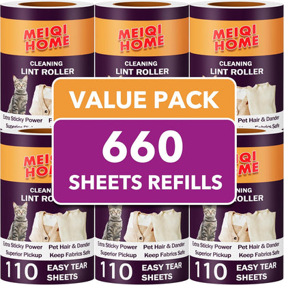 Lint Rollers for Pet Hair Extra Sticky, 555 Sheets Mega Value Set Lint Roller with 5 Upgraded Handles, 5 Rollers Portable Pet Lint Remover for Clothes, Furniture, Carpet, Dog & Cat Hair Removal