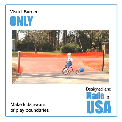 Kidkusion Retractable Driveway Guard | Adjustable Up to 12 Ft. | Visual Boundary for Playtime Safety | Black | Made in USA