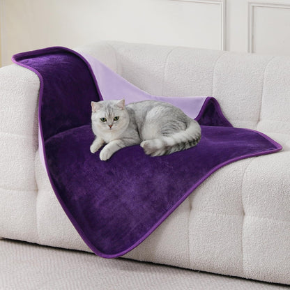 Waterproof Blanket 60"x80" for Adults, Reversible Waterproof Bed Cover for Dogs Cats Pets, Soft Leakproof Blanket for Bed Couch Sofa Furniture Protector, Dusty Pink/Off White