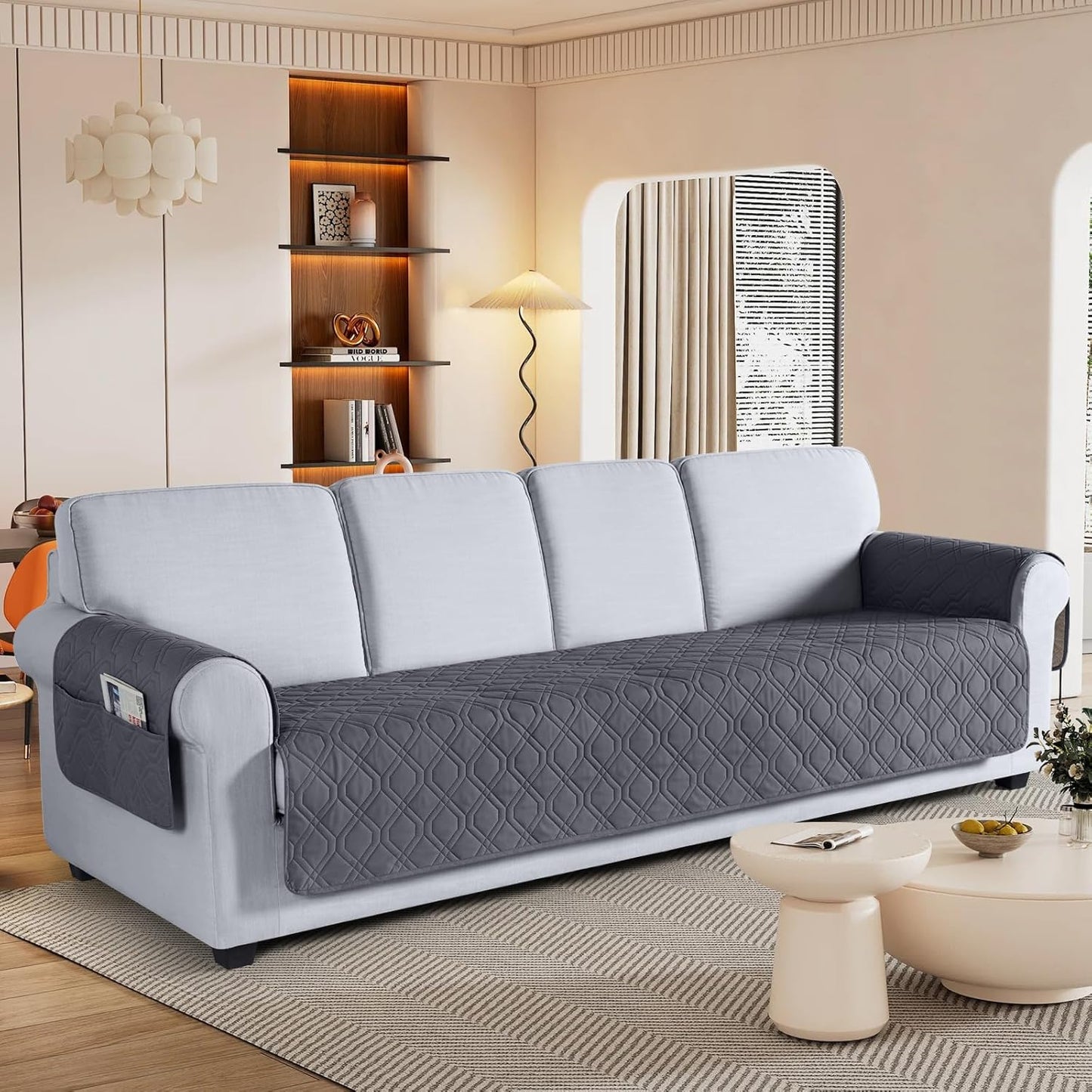 VANSOFY Couch Cover, Waterproof Sofa Covers Washable Slipcover Furniture Protector Couch Seat Covers Non-Slip Couch Cover for Dogs, Pets(Sofa, Dark Gray)