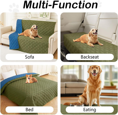 hyha Waterproof Dog Bed Blanket, Soft Pet Blankets, Waterproof Couch Cover for Dogs, Reversible Sofa Covers Washable for Furniture (30x70 Inch, Grey/Dark Grey)