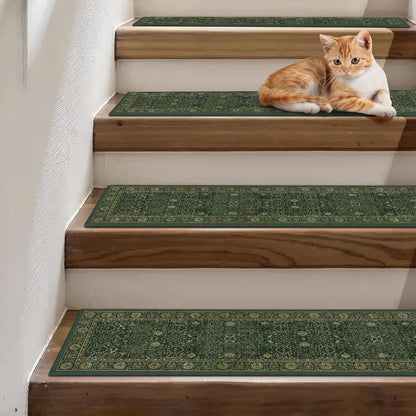 sarben Non Slip Stair Treads for Wooden Steps 15PCS - 8"x30" Indoor Safety Carpet, Edging Mats with TPE Adhesive Backing, Pet and Elderly Friendly Stair Rugs (Taupe) - Colors A