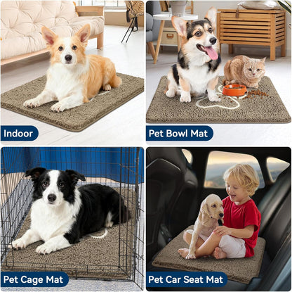 Bcoimo Super Absorbent Dog Door Mat, 30"*20" Anti Slip Mat for Muddy Paws, Pet Rugs for Dirty Paws Washable that Absorbs Moisture and Dirt, for Dog Cage and Pet Resting Carpet