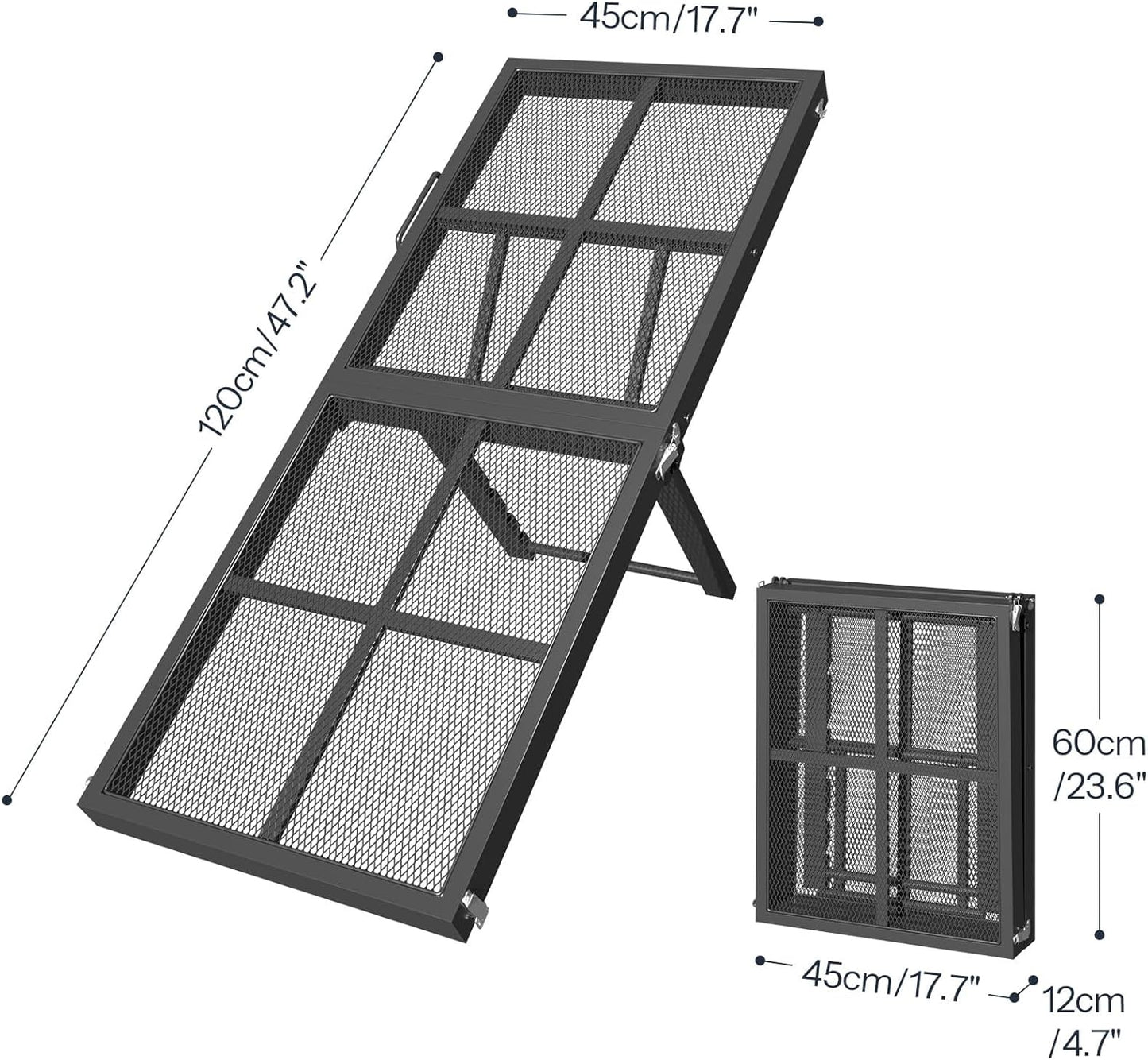 HOOBRO Foldable Dog Ramp for Bed, Pet Ramp for Couch with Handle, Folding Dog Ramp, 5-Level Height-Adjustable Dog Ramp, for Sofa, Bed, and Car, Black BK20PT03