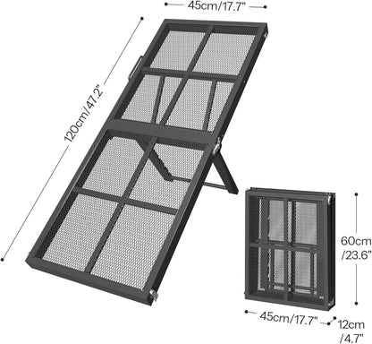HOOBRO Foldable Dog Ramp for Bed, Pet Ramp for Couch with Handle, Folding Dog Ramp, 5-Level Height-Adjustable Dog Ramp, for Sofa, Bed, and Car, Black BK20PT03