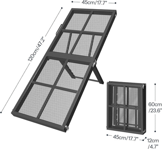 HOOBRO Foldable Dog Ramp for Bed, Pet Ramp for Couch with Handle, Folding Dog Ramp, 5-Level Height-Adjustable Dog Ramp, for Sofa, Bed, and Car, Black BK20PT03