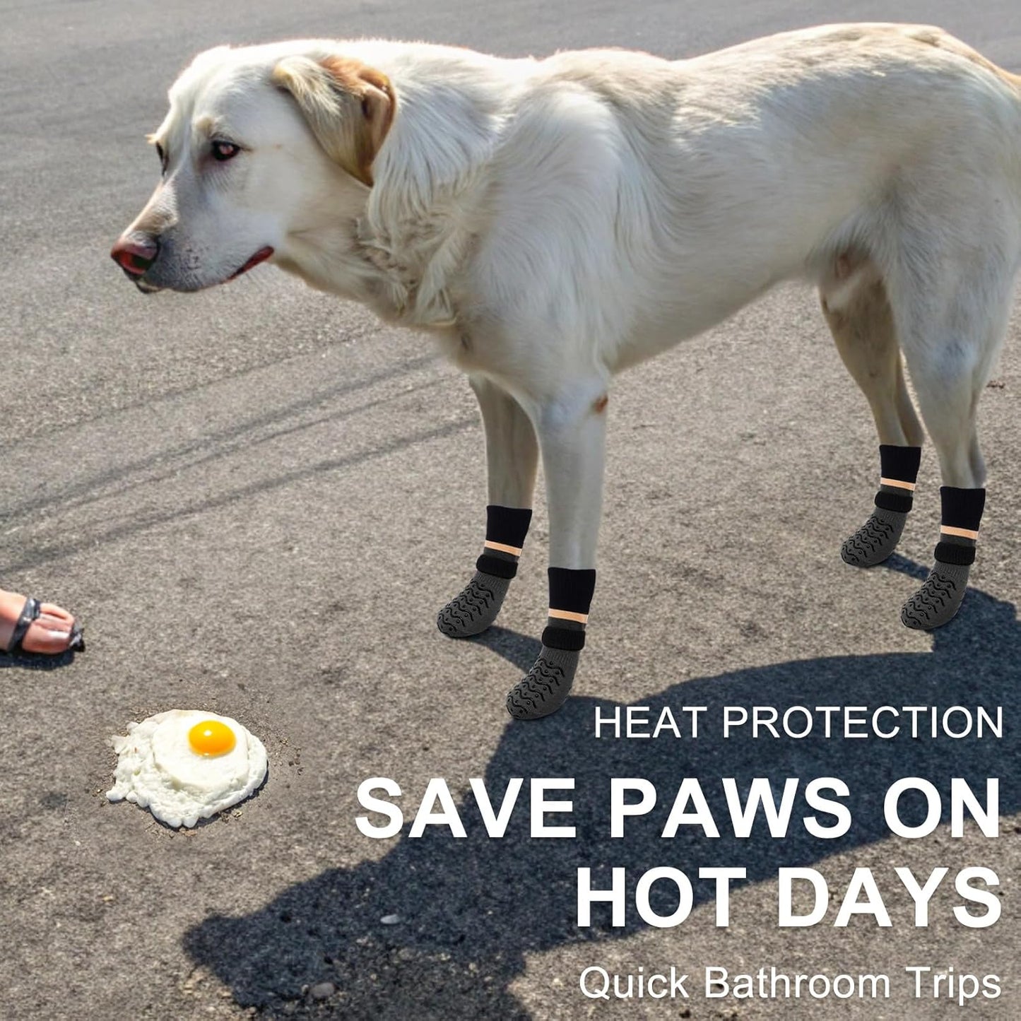 BEAUTYZOO Dog Socks to Prevent Licking Paws -Dog Shoes for Hot Pavement & Hardwood Floors Anti Slip, Traction Control Boots & Paw Protectors with Double Side Grips for Small Medium Large Senior Dogs