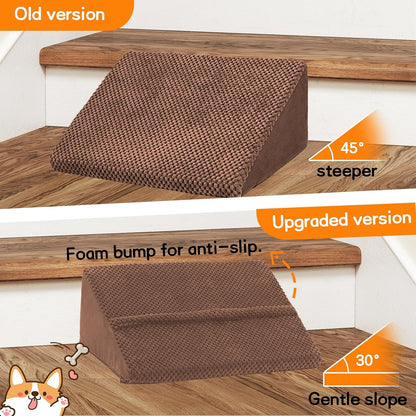 Dog Ramp for Stairs for Small & Senior Dogs and Cats, Non-Slip Foam Indoor Pet Ramp with Self-Sticky Pads, Dog Ramp for Stairs Inside House(Dark Gray, 6 Pack)